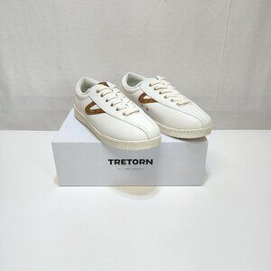 Tretorn Nylite Plus Leather Low Top Sneakers White/Leopard Womens Size 8M NIB